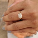 Amazing East to West Radiant Ring, Double Claw Prong Ring, Radiant Moissanite Ring, Solitaire Engagement Ring, Wedding Ring