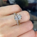  Oval Cut Ring Set / 14K Gold Ring With Matching Eternity Band / Bridal Ring Set / Personalized Gift Mom