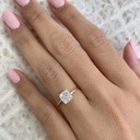 Dainty Cushion Cut Engagement Ring, Minimalist Elongated Cushion Cut Solitaire Wedding Ring