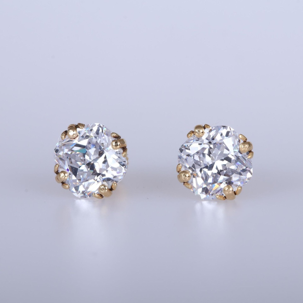 Cushion Cut Stone Stud Earrings for Women