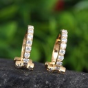Round Cut Diamond Hoop Earrings for Women