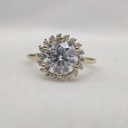 Round Cut Stone Halo Engagement Ring for Women