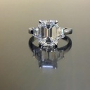 Emerald Cut Three Stone Engagement Ring for Women