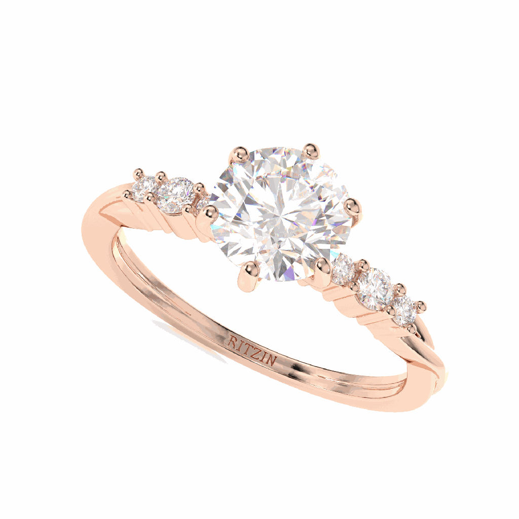 Round Diamond Twisted Engagement Ring for Women