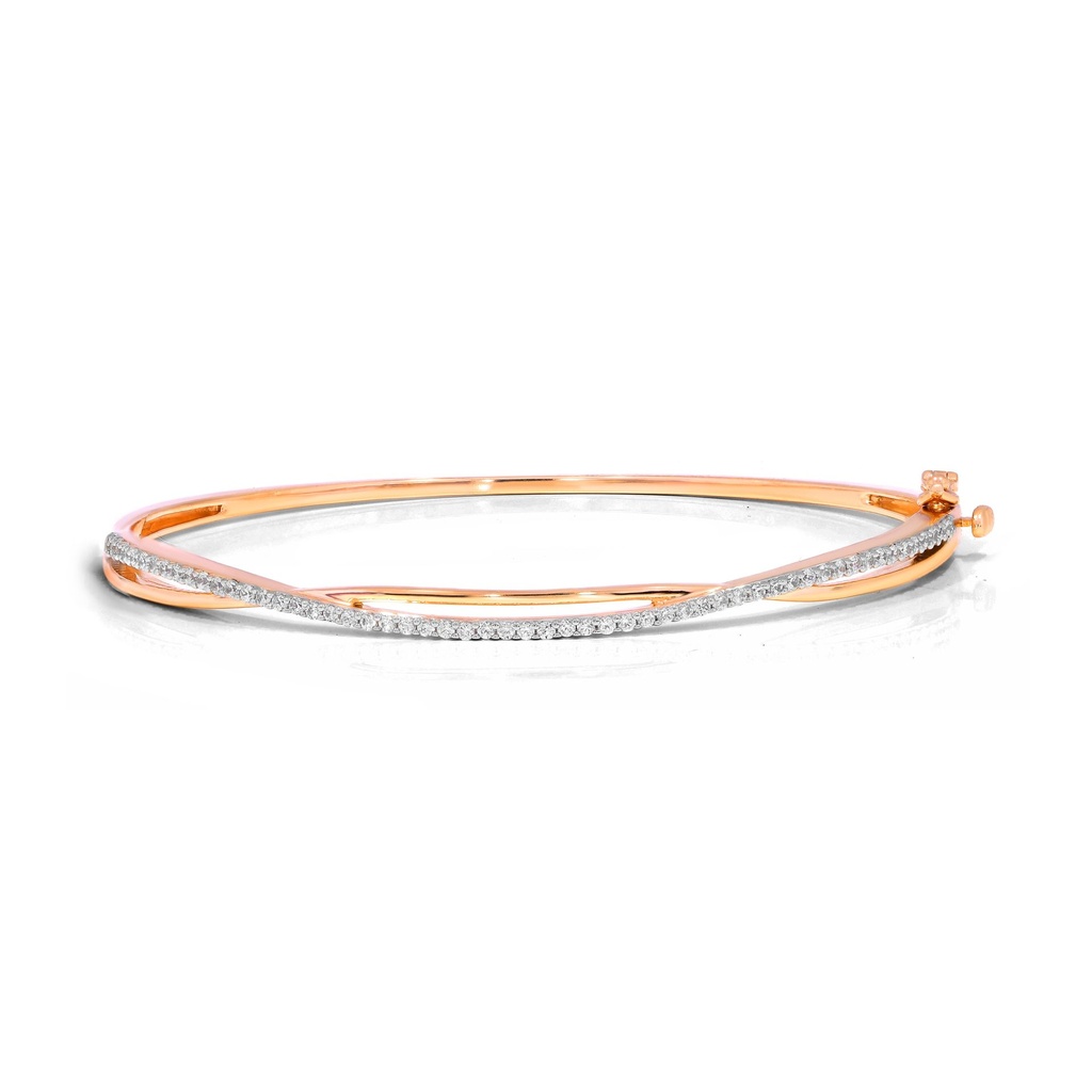  Round Diamond Two Line Designer Bangle 