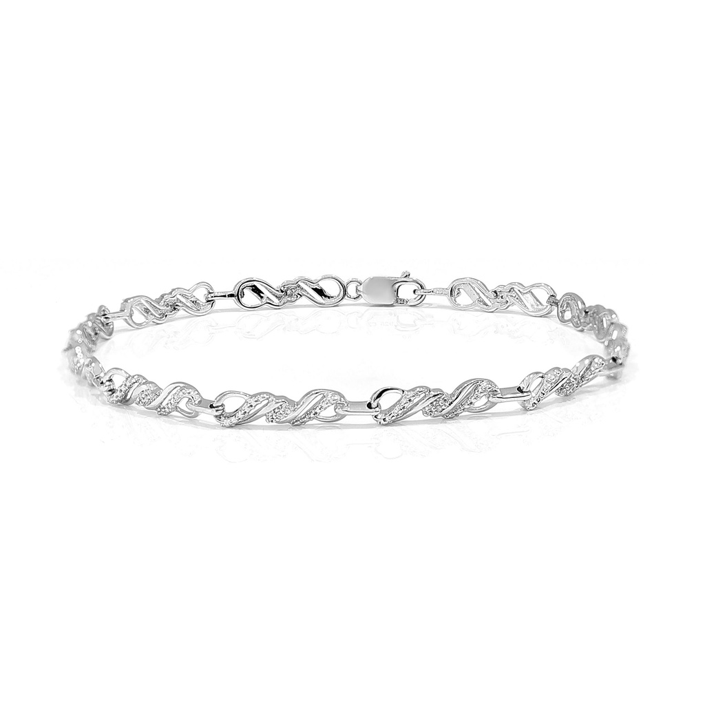 Round Diamond Twisted Line Designer Bracelet 