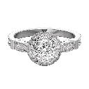  Round Diamond Prong Set Halo Engagement Ring 
