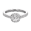  Round Diamond Halo Engagement Ring 