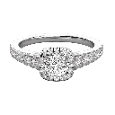  Round Diamond Square Halo Engagement Ring 