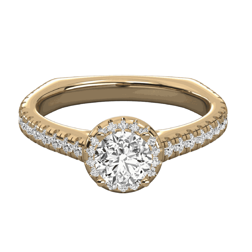  Round Cut Diamond Cluster Halo Engagement Ring 