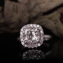 Cushion Diamond Halo Engagement Ring for Her