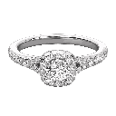  Round Diamond Micro Prong Set Round Halo Engagement Ring 