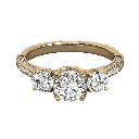  Round Cut Diamond 3 Stone Engagement Ring 