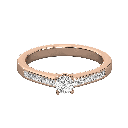  Round Cut Diamond And Princess Cut Diamond Solitaire Ring 