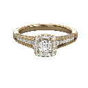 Asscher Diamond Square Halo Engagement Ring 