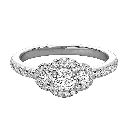  Round Diamond Micro Prong Set Cluster Halo Engagement Ring 