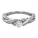 Round Diamond Twisted Shank Prong Set Solitaire Ring 
