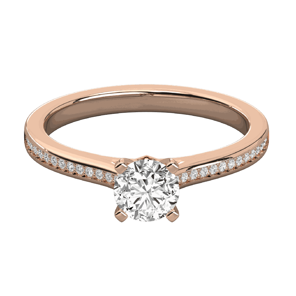  Round Cut Diamond Prong Set Engagement Ring for Her