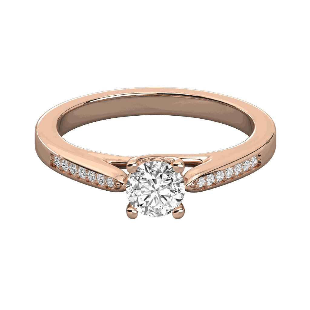 Round Cut Diamond Prong Set Engagement Ring for Her