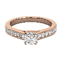  Round Cut Diamond Channel Engagement Ring for Her