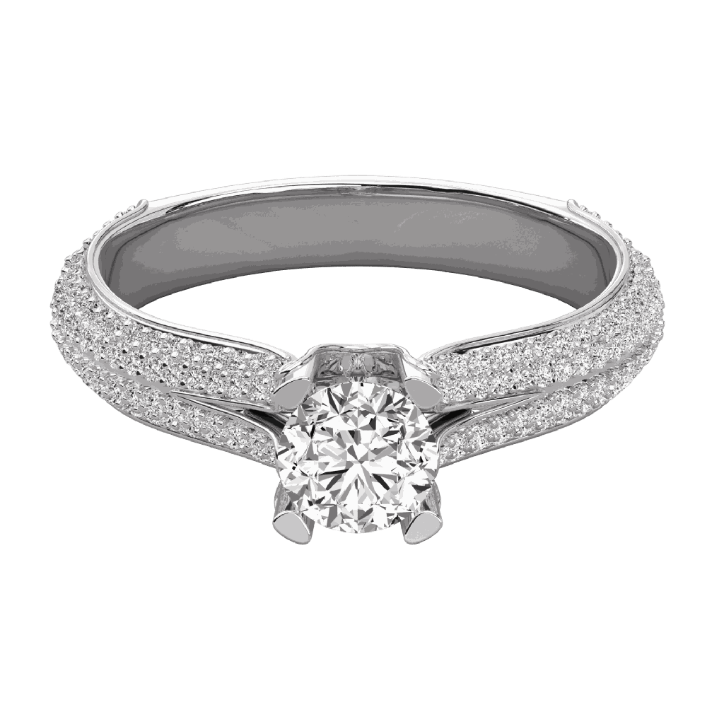 Round Diamond U Shape Colet Wedding Band 