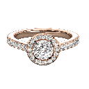 Round Diamond  Halo Engagement Ring 