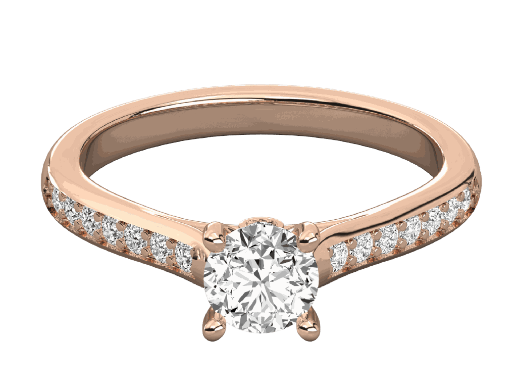  Round Diamond  Prong Set Engagement Ring for Her