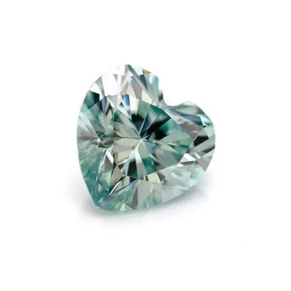 Loose Moissanite Fancy Blue Clean Heart Cut 7.00 MM