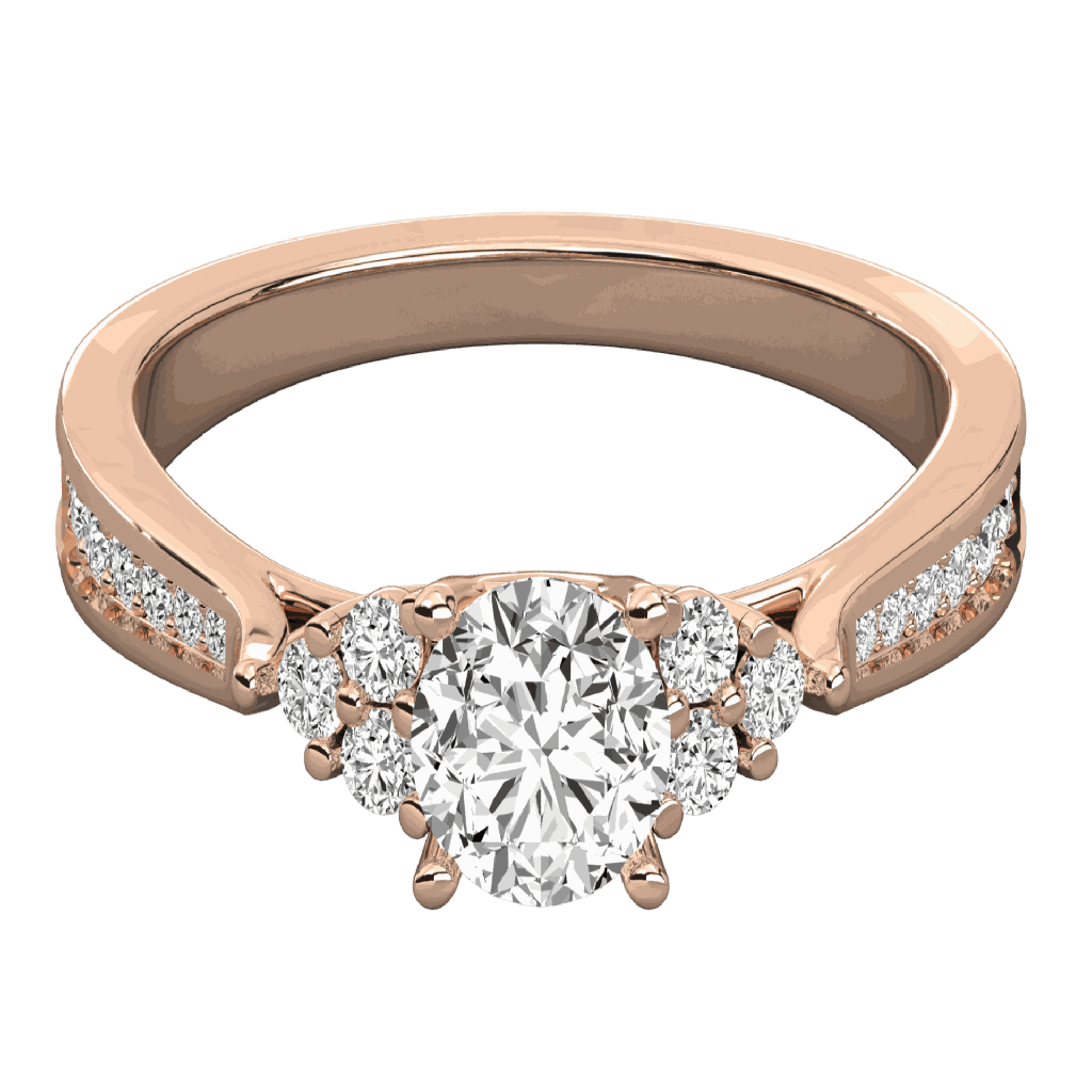  Round Diamond  Halo Engagement Ring For Her