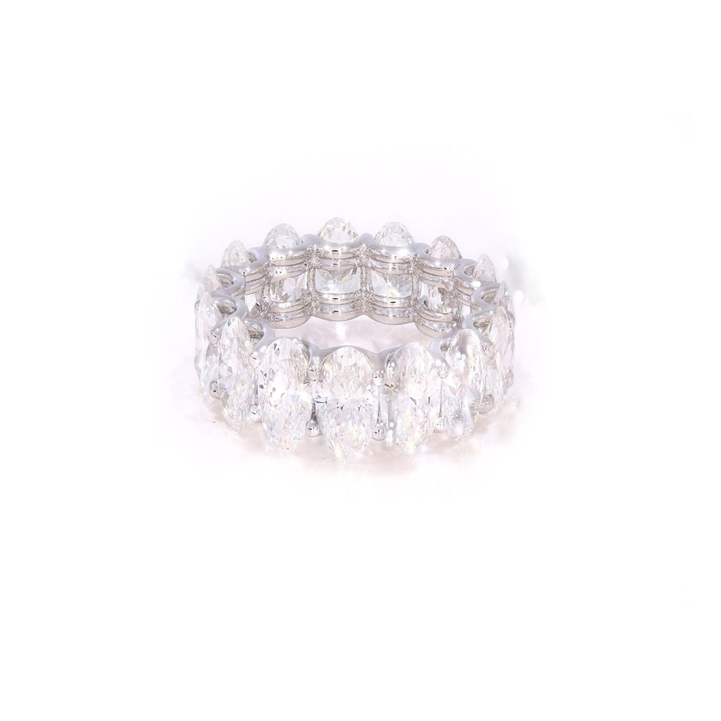 Classic Eternity Ring with Oval Shaped Diamonds For Her