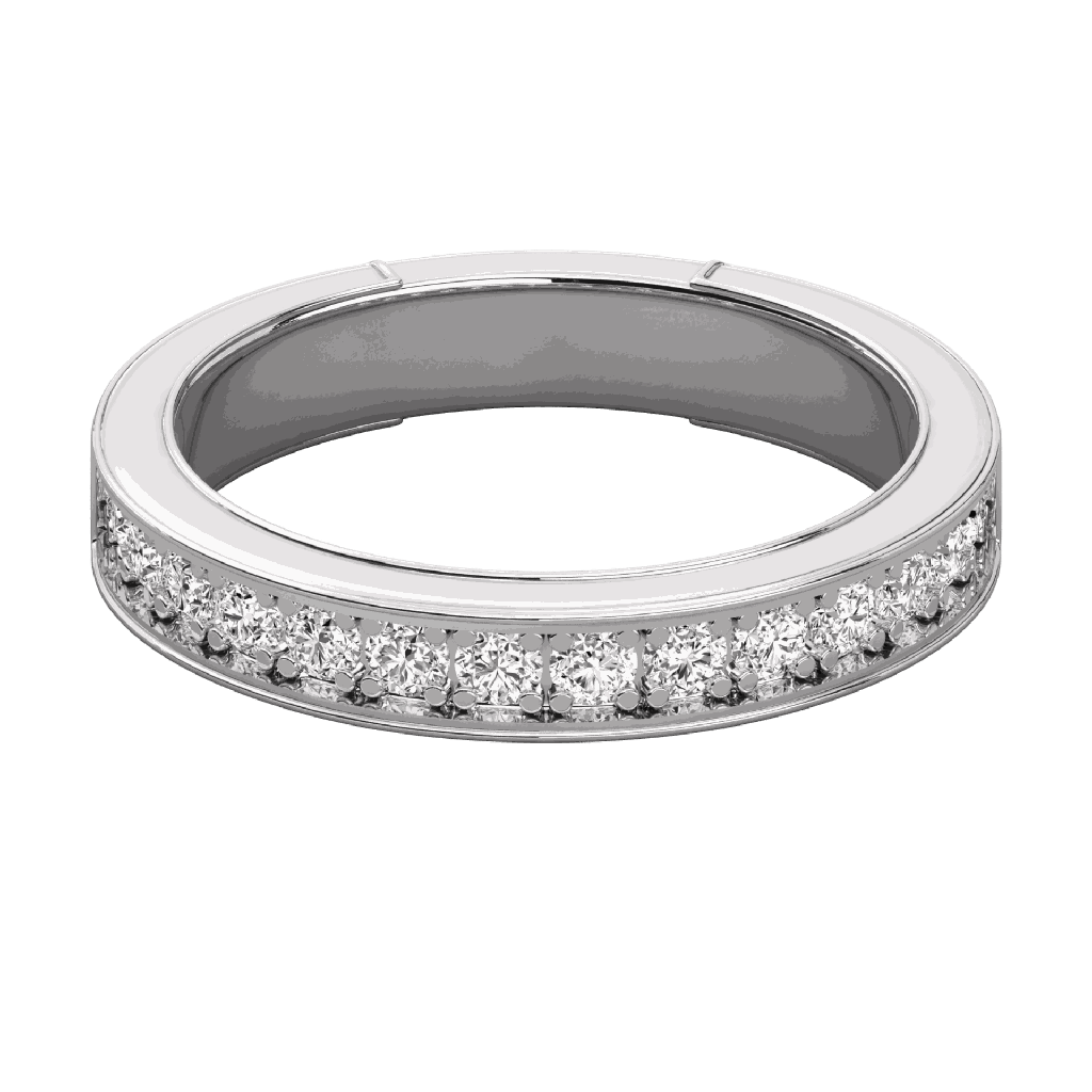  Round Diamond  Prong Set Designer Half Eternity Band For Her