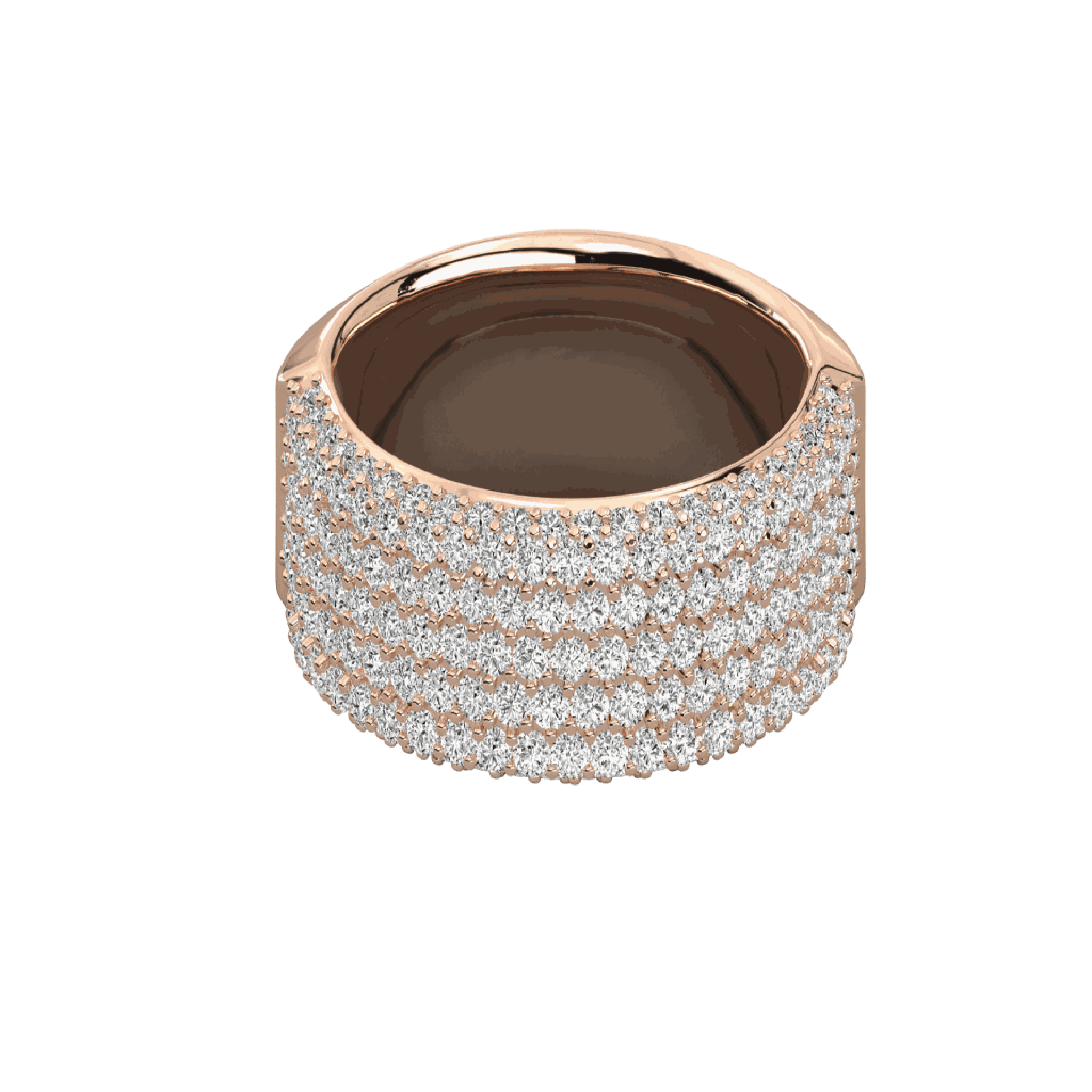 Round Diamond  Wedding Band For Her