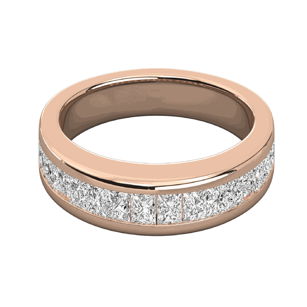  Princess Diamond Half Eternity Wedding Band For Her