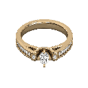 Round Cut Diamond Milgrain Solitaire Wedding Band