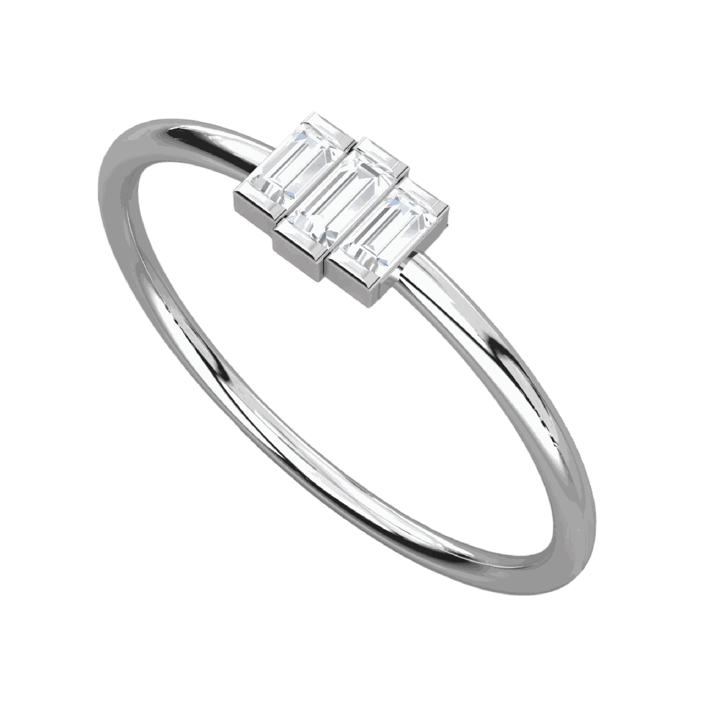  Baguette Cut Diamond 3 Stone For Women