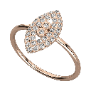  Round Diamond Double Line Eye Wedding Band For Women