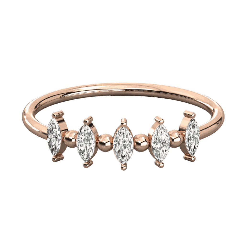  Round And Marquise Diamond New Design Wedding Band 