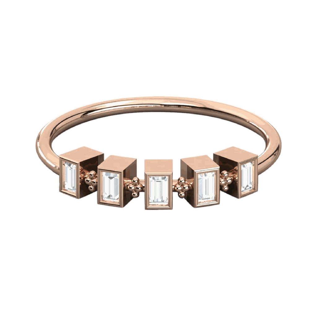  Baguette Diamond  Wedding Band For Women