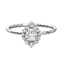 Round Cut Diamond Flower Halo Wedding Band