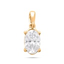  Oval Cut Diamond Solitaire Pendant For Women