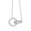 Round Diamond Love Lock Design Pendant For Women