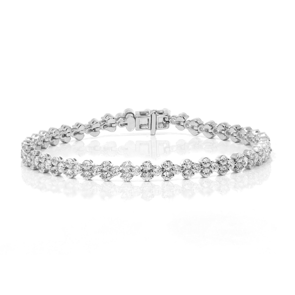  Round Diamond Triangle Design Tennis Bracelet For Women