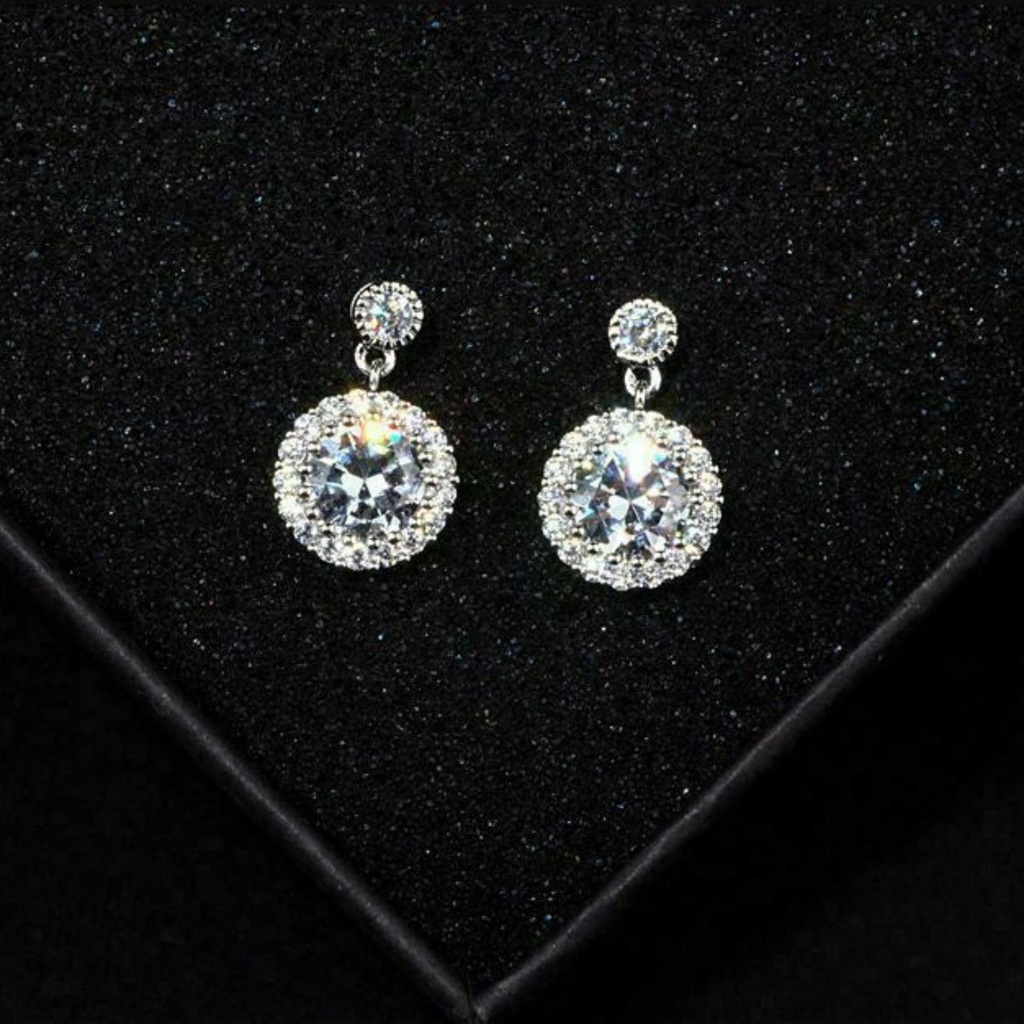  Round Cut Stone Drop Dangle Earring For Women