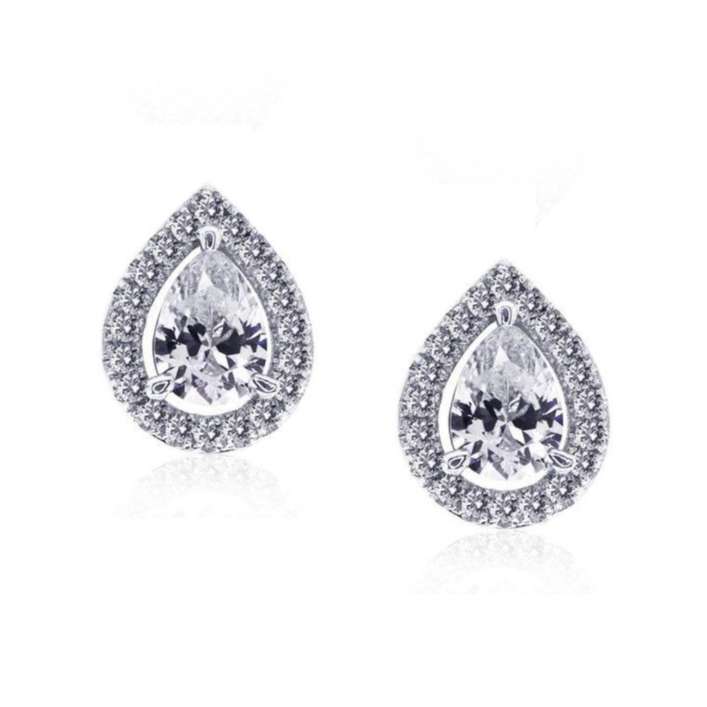 Pear Diamond Stud Earrings For Women