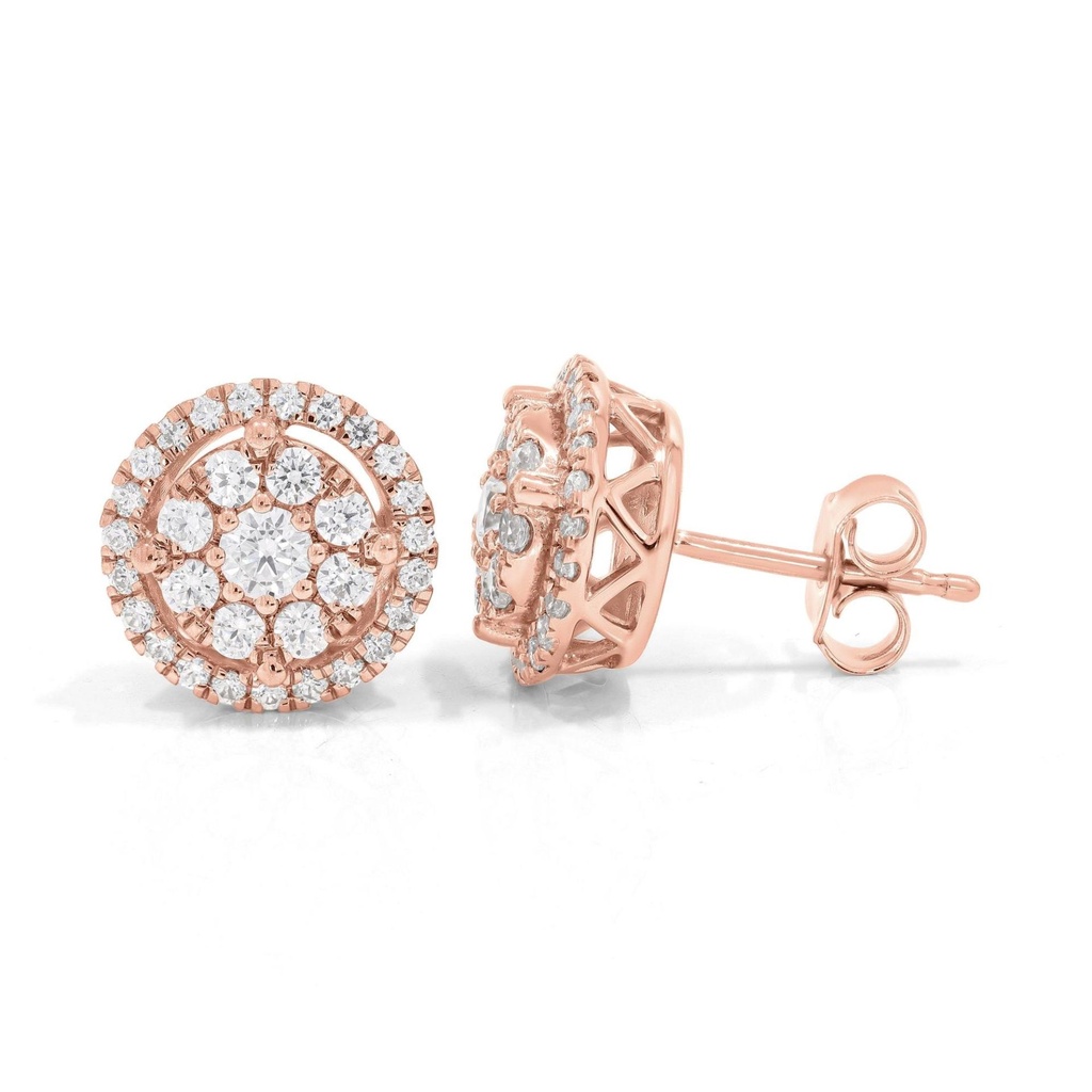 Round Diamond Stud Earrings 