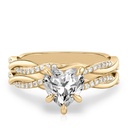  Heart Shape Twisted Bridal Set Ring For Women