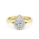 Pear Shape Halo Moissanite Engagement Ring