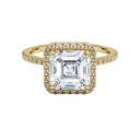  Asscher Cut Hidden Halo Engagement Ring For Women