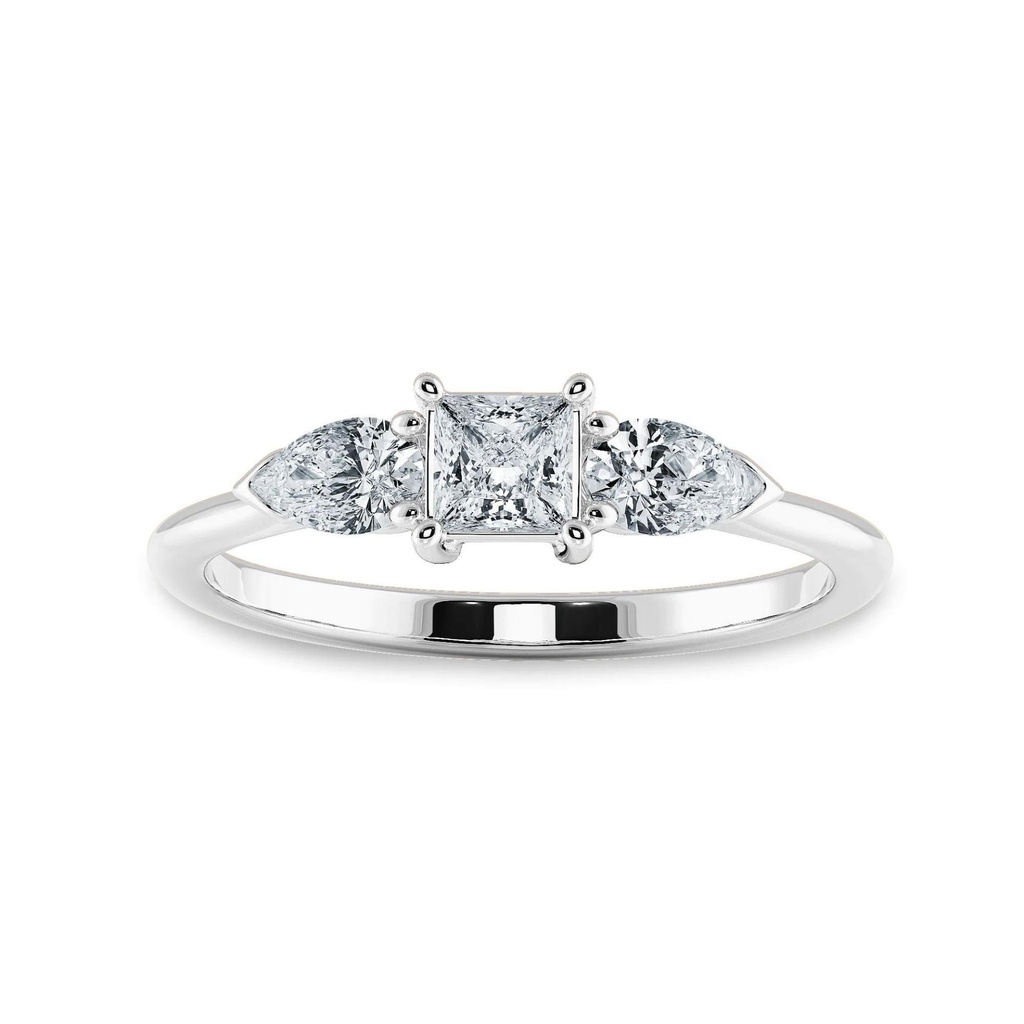  Princess Cut Three Stone Engagement Ring For Women
