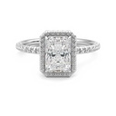 Radiant Cut Halo Engagement Ring For Women